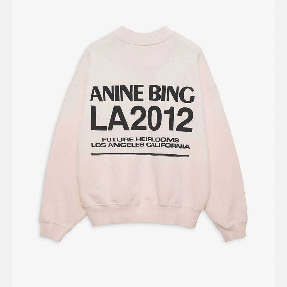 ANINE BING LA2012 Blush Crewneck Pullover Sweatshirt